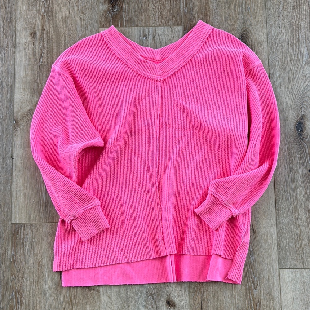 Aerie Oversized Double V Neck Sweatshirt